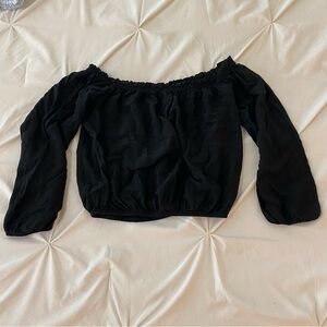 Brandy Melville Black Off-Shoulder Blouse